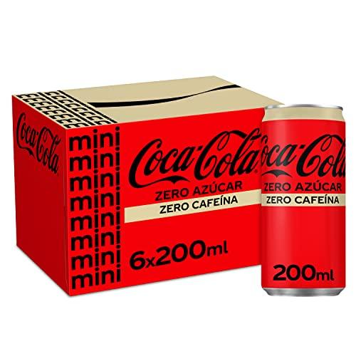 Coca Cola Zero Azúcar Zero Cafeína Refresco de cola sin azúcar, sin calorías, sin cafeína pack 6 minilatas 200 ml