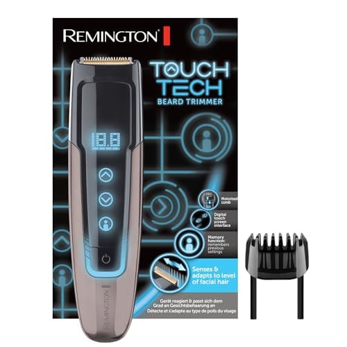 58% DESCUENTO Remington Recortadora de Barba TouchTech, Barbero con Cable e Inalámbrico, Cuchillas de Titanio, Tecnología SenseSpeed y GroomMotion, Peine Eléctrico, 175 Ajustes Longitud, 50 min Autonomía, MB4700