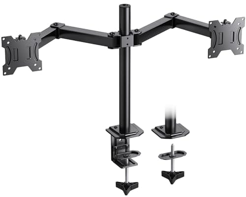 36% DESCUENTO HUANUO Soporte de Monitor Dual para Pantallas de 13 a 30 Pulgadas, Brazo de Monitor Doble Ajustable con rotación giratoria de inclinación, 10 kg por Brazo, Soporte de Monitor Doble para Montaje VESA