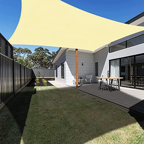 Ankuka Toldo Vela de Sombra 2x3m Crema Rectangular Impermeable para Exterior 98% Protección UV Apto para Jardín Terraza y Camping