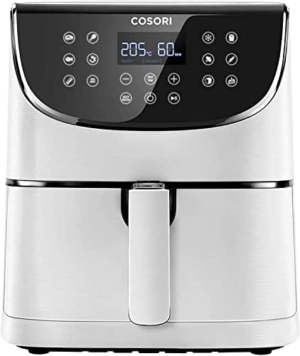 DESCUENTAZO 63% DESCUENTO COSORI Freidora sin Aceite 5.5 L, freidora aire caliente con 11 programas, 100 recetas en español, con función Mantener Caliente, pantalla LED táctil, temporizador, 1700 W, blanca
