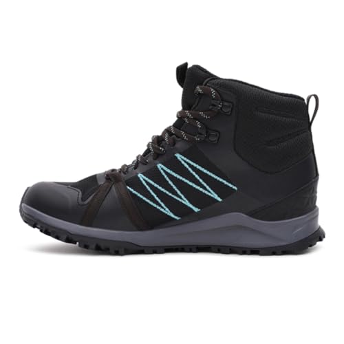 THE NORTH FACE Zapatillas Impermeables Litewave Fastpack II para Mujer Altura Media, Negro TNF/Azul Aqua Splash, Talla 37