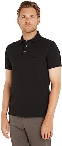 52% DESCUENTO Tommy Hilfiger Polo de Manga Corta para Hombre 1985 Slim Fit, Negro (Black), S