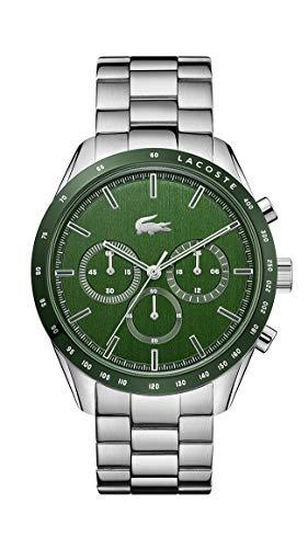 52% DESCUENTO Lacoste Reloj Cronógrafo de Cuarzo para hombre Colleción BOSTON con Correa en Acero Inoxidable o cuero, Green Link