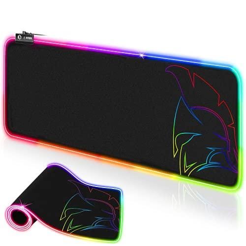 EMPIRE GAMING –Dark Rainbow Alfombrilla Raton XXL Gaming RGB 12 Modo de Iluminación 800x300x4mm Mousepad Retroiluminación Luminosa Hidrorresistente Goma Antideslizante PC,Mac y Ordenador Portátil