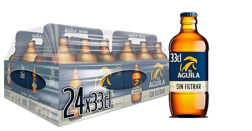 El Aguila Sin Filtrar Cerveza Lager Especial Caja 4 Pack Botella, 6 x 33cl