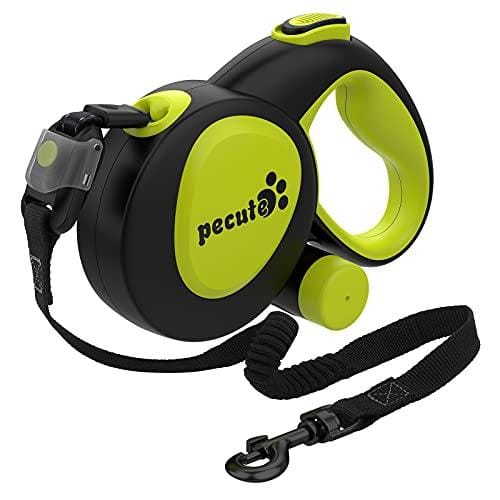 63% DESCUENTO Pecute Correa Retráctil con Elástico de Protección, Botón de Freno y Bloqueo Cinta de Nylon Refractiva, Mango Antideslizante, 360° Correa Libre de Enredos, Se Extiende hasta 16ft/5m