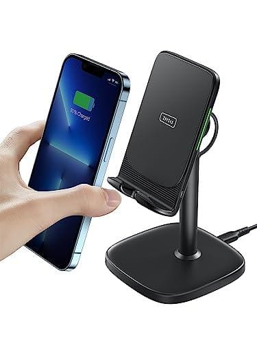 INIU Cargador Inalámbrico Rápido,15W Qi Certified Wireless Charger Estación Compatible para iPhone 15 14 13 12 11 Pro MAX Samsung Galaxy S22 S21 S20 Google Piexl