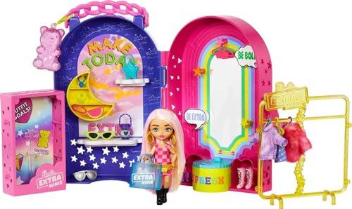 OFERTÓN SUPREMO 73% DESCUENTO Barbie Extra Minis Boutique Set de Juego portátil con muñeca pequeña y Accesorios y Looks de Moda, Juguete +3 años (Mattel HHN15)