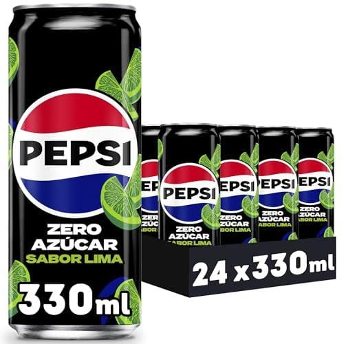 Pepsi Zero Lima, Zero Azúcar, 330ml Pack de 24 latas