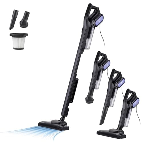 46% DESCUENTO Taurus Amazing Aspirador vertical HSVC700 700W, 3en1 (Lanza / Escoba/ Mano, Filtro HEPA, Cable de 6 m, Sistema filtraje ciclónico sin bolsa, Zapata Power Brush, Negro y Azul Lavanda