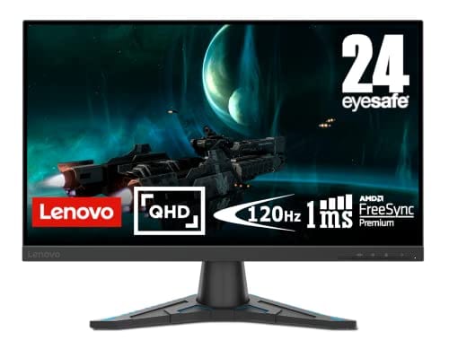 25% DESCUENTO Lenovo G24qe 20 Monitor Gaming 23.8″ 2K QHD con EyeSafe (IPS, 100Hz, 1ms, HDMI + DP, Cable HDMI, FreeSync, Base Metálica) Ajuste de inclinación Negro