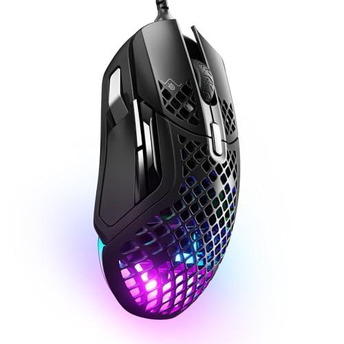 68% DESCUENTO SteelSeries Aerox 5 Ratón gaming perforado RGB Diseño ultraligero resistente al agua Sensor óptico TrueMove Air 18K DPI