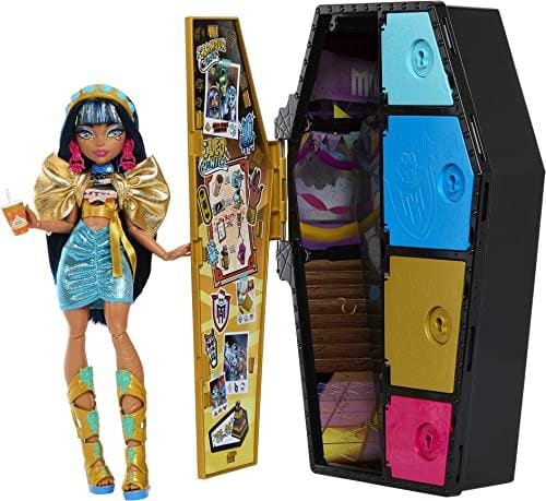 53% DESCUENTO Monster High Skulltimate Secrets Cleo de Nile Muñeca con Armario con 15 Accesorios Sorpresa de Moda, Juguete +4 años (Mattel HKY63)