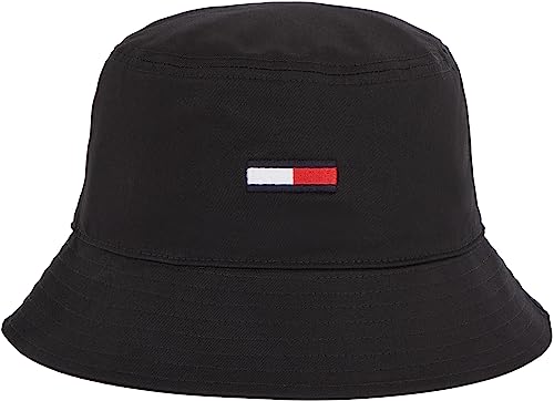 Tommy Jeans TJM Flag Bucket Hat AM0AM07525 Sombreros, Negro (Black), OS para Hombre
