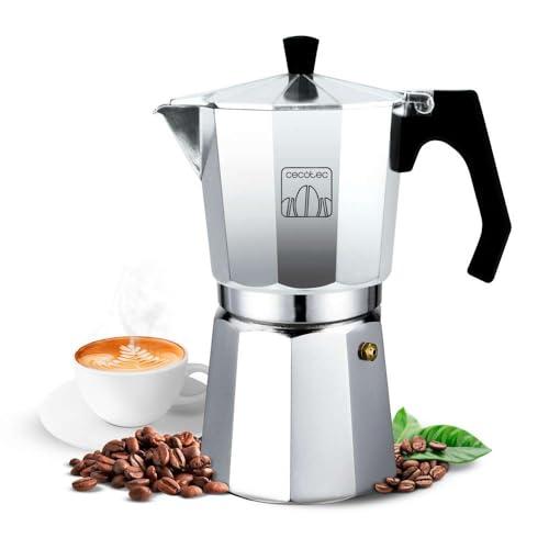 33% DESCUENTO Cecotec Cafetera Italiana de Aluminio Mokclassic 300 Shiny. Para toda cocina, 3 Tazas de café, Junta de silicona, Mango Ergonómico y Termorresistente, Filtro y Válcula de acero inoxidable