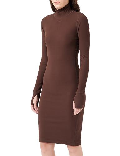 76% DESCUENTO G Star RAW Slim rib dress mock ls wmn, Vestido para Mujer, Marrón (coffee bean D23500 D493 D311), M