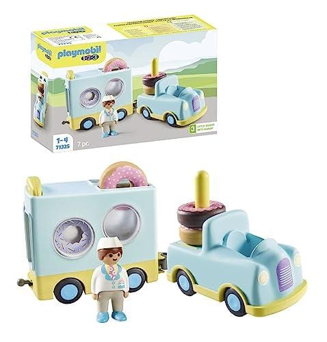 55% DESCUENTO PLAYMOBIL 1.2.3 71325 Camión de Donut con función de apilado y clasificación para Que los niños pequeños descubran Las Funciones básicas, Juguete para niños a Partir de 12 Meses
