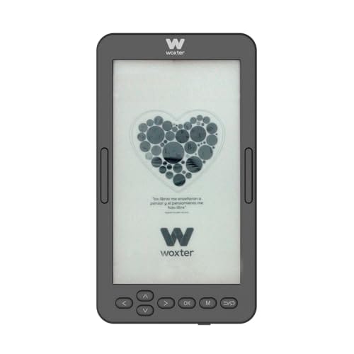 Woxter E Book Scriba 195 S Black Lector Compacto de Libros Electrónicos, 4,7 pulgadas, 960 x 540, Pantalla E Ink Blanca Pearl, EPUB, PDF, 4 GB, 2000+ Libros, Color Negro