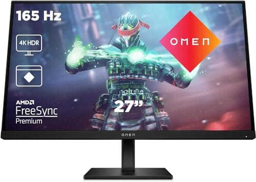38% DESCUENTO HP OMEN 27 – Monitor Gaming de 27″ FHD (1920 x 1080 a 165Hz, IPS, 16:9, 1ms, HDMI, Antirreflejo, HDR, DisplayPort, AMD FreeSync Premium, Compatible con Consolas) Negro