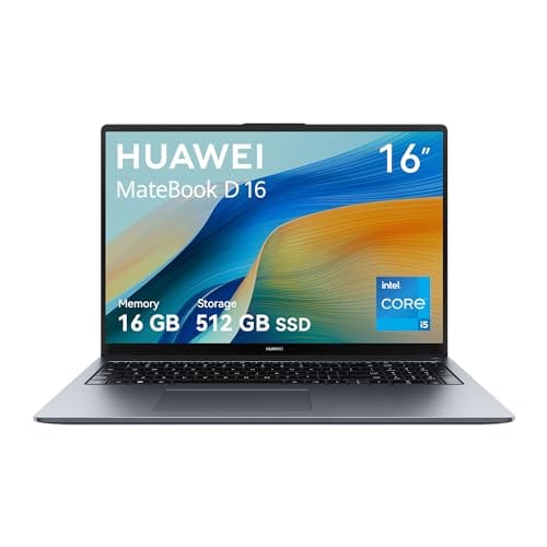 28% DESCUENTO HUAWEI MateBook D16 12th i5 16+512,Procesador Intel®Core™ Serie,Cuerpo Ligero de 1,68 kg,Pantalla FullView de 16 Pulgadas,Delgada,Supercharge,batería de Gran Capacidad