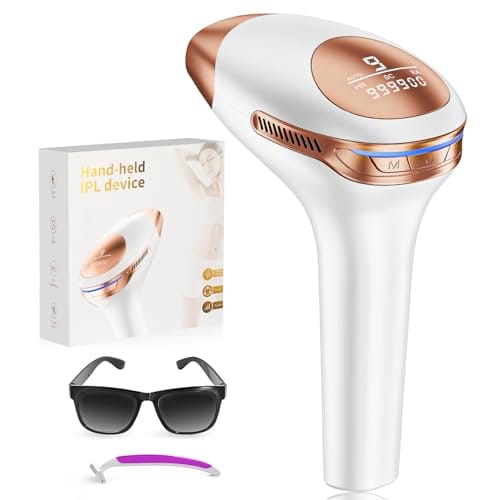 20% DESCUENTO 21J Depiladora de Luz Pulsada IPL, 3 en 1 Depiladora Laser Eficiente 9 Niveles de Energía 999.900 Pulsos de Laser Depilacion para Hombres, Mujeres, Cara, Axilas, Piernas y Cuerpo