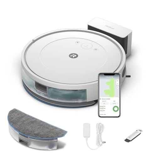 50% DESCUENTO iRobot Roomba Combo Essential, Robot Aspirador y friegasuelos, Potente aspiración y fregado, 4 Fases de Limpieza, 3 Niveles de aspiración, controlable vía App o Voz