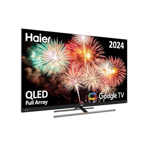 DESCUENTAZO 47% DESCUENTO Haier QLED Full Array 4K UHD H55S900UX 55», Smart TV, Google TV, Dolby Atmos y Dolby Vision, HDR 10, Smart Remote Control, Google Assistant, Bluetooth 5.1, DBX TV, HDMI 2.1 x 4, Sin Marcos, 2024