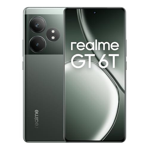 38% DESCUENTO realme GT 6T 5G Teléfono Móvil 8+256 GB, Snapdragon® 7+ de 3.ª generación, Pantalla ultrabrillante de 6000 nits, Cámara Sony de 50 MP con OIS, Gran batería de 5500 mAh, Verde Resplandor