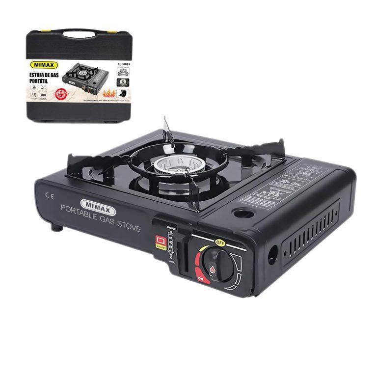 MIMAX Hornillo de Camping Portatil y Compacto, Potencia 2900 W, Cocina Cartucho de Gas, Para Acampada, con Maletín para Facilitar el Transporte | Miravia
