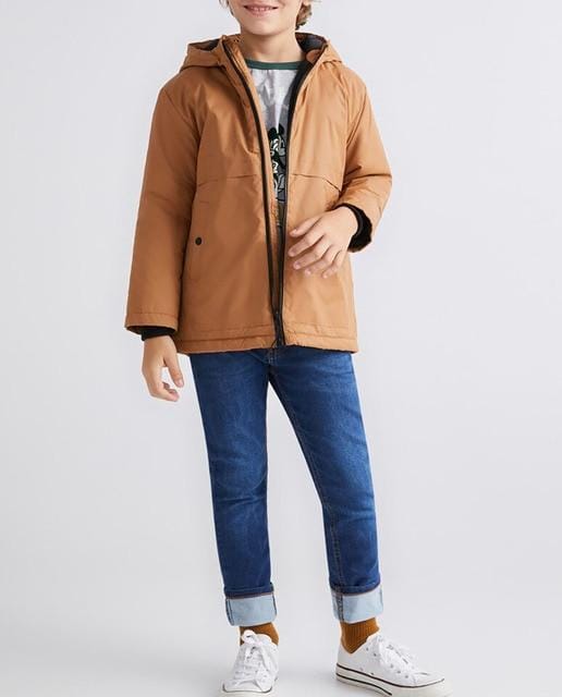 Parka de niño lisa con capucha – Primeriti