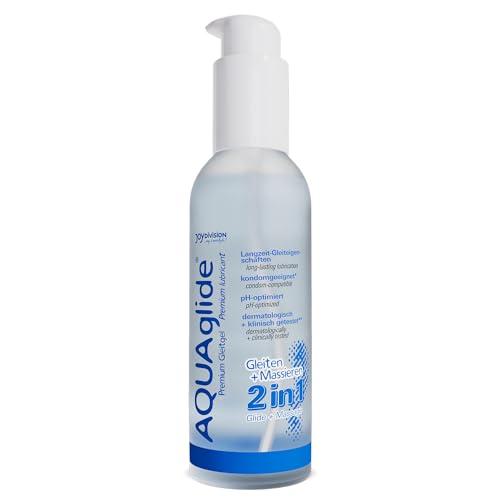 OFERTÓN SUPREMO 71% DESCUENTO JOYDIVISION AQUAglide 2 en 1, 125ml, masaje y lubricante a base de agua, transparente e inodoro, lubricante sin aceite y compatible con preservativos de látex