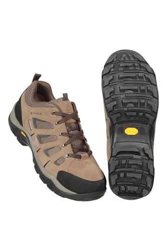 Mountain Warehouse Field Zapatos Impermeables de Mens Zapatos de Vibram, Ante y Alto únicos del Acoplamiento Que Caminan Que va de excursión los Zapatos Caqui 43