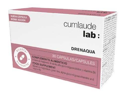 33% DESCUENTO Cumlaude Lab Drenaqua Complemento Alimenticio Diurético para la Retención de Líquidos con Té Verde, Prebióticos, Magnesio y Vitamina B6 1 Pack ( 30 Cápsulas)