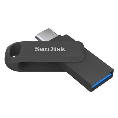 SanDisk 128GB Ultra Dual Drive Go Memoria flash USB Type C, con conectores USB Type C y Type A reversibles, para smartphones, tabletas, Macs y ordenadores, hasta 400 MB/s, Negro