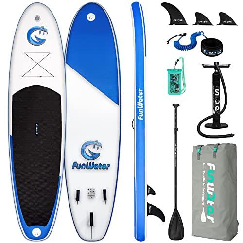 BUENA OFERTA 26% DESCUENTO FunWater Tabla de Surf de Remo Hinchable Accesorios completos, Remo Ajustable, Bomba, Mochila Viaje ISUP, Correa, Bolsa Impermeable, Capacidad Carga de hasta