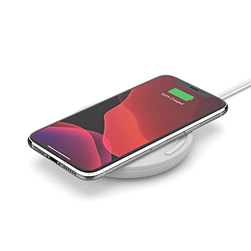 DESCUENTAZO 63% DESCUENTO Belkin Base de Carga Inalámbrica BoostCharge de 15 W (Cargador Inalámbrico con Certificación Qi para iPhone, AirPods, Samsung, Google y Otros, Adaptador de CA No Incluido) Blanco