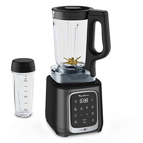 DESCUENTAZO 52% DESCUENTO Moulinex InfinyMix LM91HD Batidora de vaso de 1600 W , batidora smoothie 5 programas + manual, 1.75 L + botella portátil de Tritan 600 ml, libro 50 recetas, smoothies, helados, picar hielo, sin BPA
