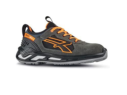 U POWER RS20016 42 Calzado Gama Red 360 Modelo Ryder ESD S1P SRC Talla, Zapatos de Seguridad y contra Incendios Hombre, Gris Y Naranja, 42 EU