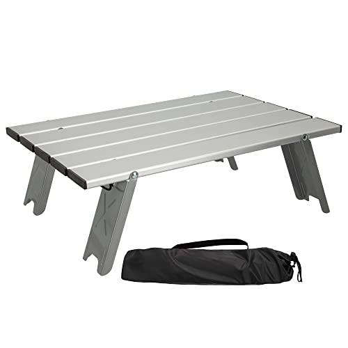BUENA OFERTA 28% DESCUENTO Aktive 52995 Mesa plegable portátil camping | Mesa camping baja 40×28,5×13 cm | Incluye bolsa para fácil transporte | Mesa camping aluminio | Accesorios camping y playa