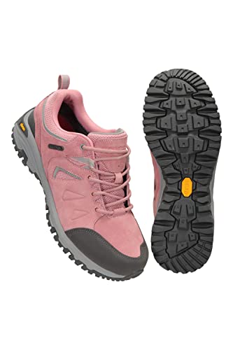 Mountain Warehouse Thunder Botas de Senderismo para Mujer Calzado de Ante, Entresuela de Phylon y Suela Vibram Ideal para Deportes, Trekking y Exterior Rosa Oscuro Talla Zapatos Mujer 39 EU