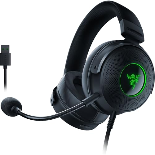 69% DESCUENTO Razer Kraken V3 HyperSense Auriculares Gaming con Cable con Tecnología Háptica (Razer HyperSense, Diafragma 50 mm , Audio Espacial THX, Razer Chroma RGB, Micrófono Retráctil Cardioide) Negro