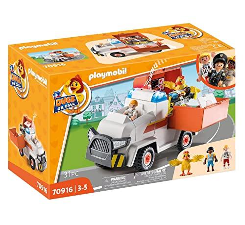 61% DESCUENTO PLAYMOBIL 70916 Duck on Call Vehículo de Emergencia Ambulancia, con luz y Sonido, Juguetes para niños a Partir de 3 años, Multicolor