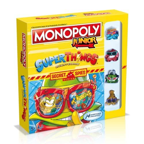 Winning Moves Monopoly Juego de Mesa de Las Propiedades Inmobiliarias ¡Incluye Exclusivos Personajes de Super Things! Versión en Español (WM01847 SPA 6)