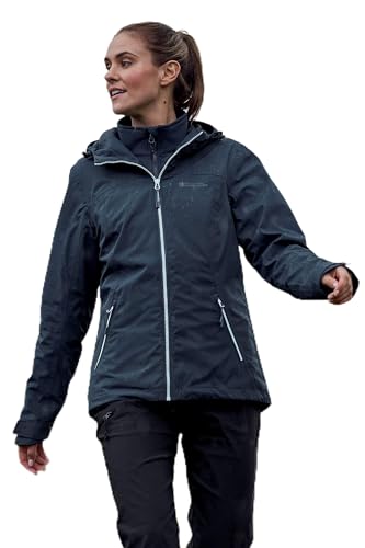 Mountain Warehouse Urban Extreme Chaqueta reciclada 3 en 1 para Mujer Impermeable, Transpirable, Forro Polar Ideal para Invierno, Clima lluvioso y Senderismo Azul Marino 44