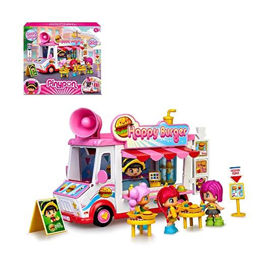 50% DESCUENTO Pinypon Happy Burger, playset Restaurante Food Truck Hamburguesas, Juguete con Posibilidades de Juego, 1 muñeco, Accesorios, y Compartimento para guardarlos, Desde 4 años, Famosa (700017210)