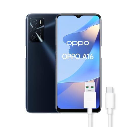 33% DESCUENTO OPPO A16 Teléfono Móvil Libre, 3GB + 32GB, Cámara 3+2+2+8 MP, Smartphone Android, Batería 5000mAh, Carga rápida 10W, Dual SIM Negro