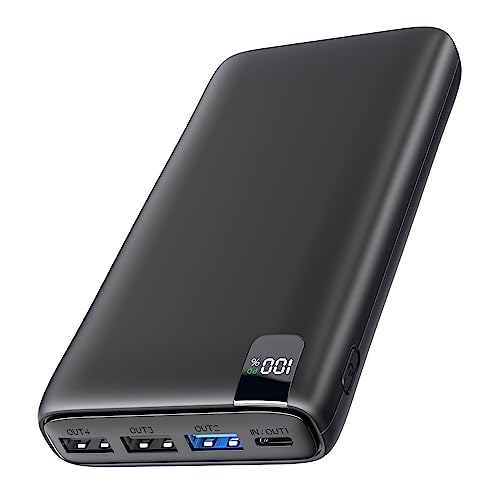 57% DESCUENTO Batería Externa 27000mAh Power Bank: Hiluckey 22,5W Carga Rápida PD USB C Cargador Portátil con Pantalla LED Digital y 4 Outputs para Smartphone Tablets