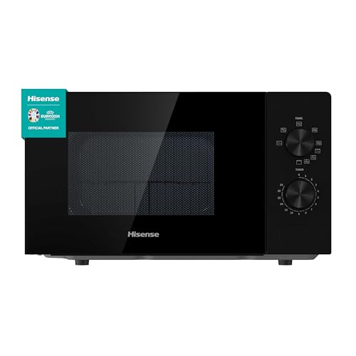 45% DESCUENTO Hisense H20MOBP1G, Microondas con Grill, Capacidad de 20 L, 700 W de Potencia, 900 W Grill, 5 Niveles, Temporizador 30 Min, Modo Descongelar, Tirador, Color Negro