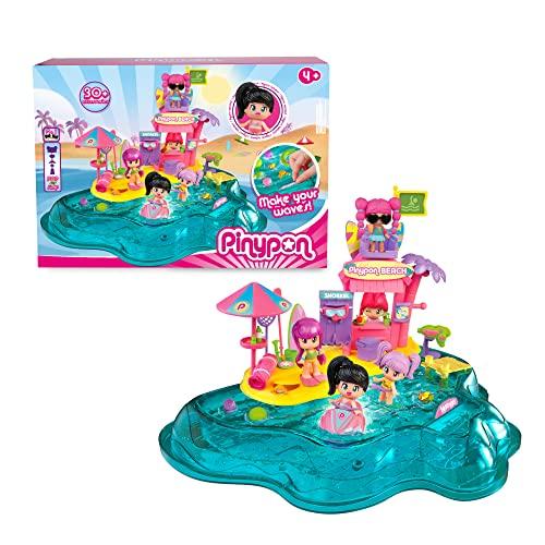 50% DESCUENTO Pinypon Beach, Playset de juego de playa con accesorios para deporte como surf y animalitos, puede hacer olas, 1 mini muñeca, Juguetes de Verano para Niños desde 4 Años o Más, Famosa (PNY22000)